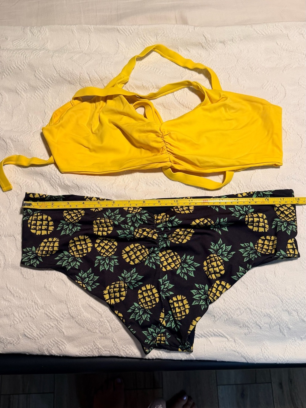 Yellow Pineapple Print Two-Piece Swim Set